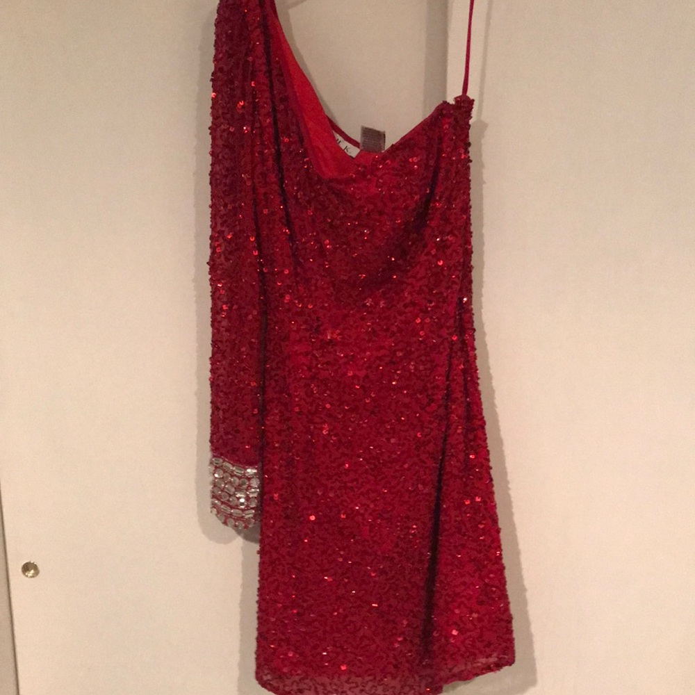 Shail K red sequin dress